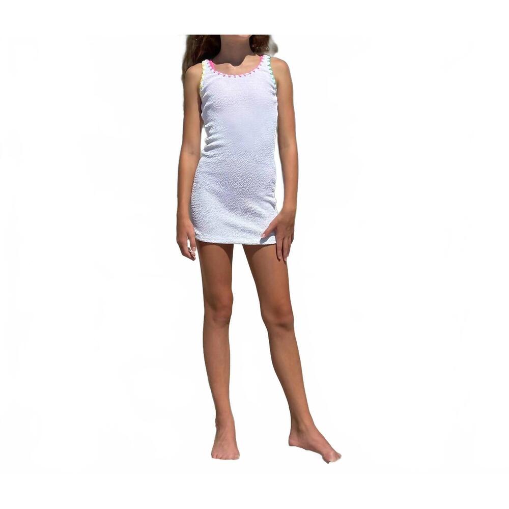 NEW NESSI BYRD bernetta jersey beach dress in white